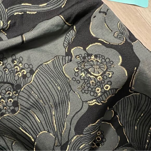 Vintage Y2K tank by forever 21 sz L NWT gray and metallic gold pattern v neck - Picture 10 of 12